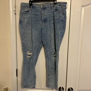 Old Navy Women's OG Straight High Rise Med Wash Denim Jeans Extra-Stretch Sz 18